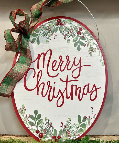 Oval Merry Christmas Sign