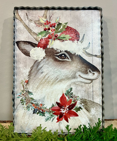 Reindeer Santa Wall Art